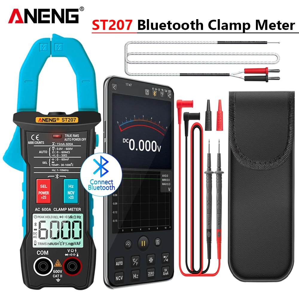 ANENG ST207 Digital Bluetooth Multimeter Clamp Meter
