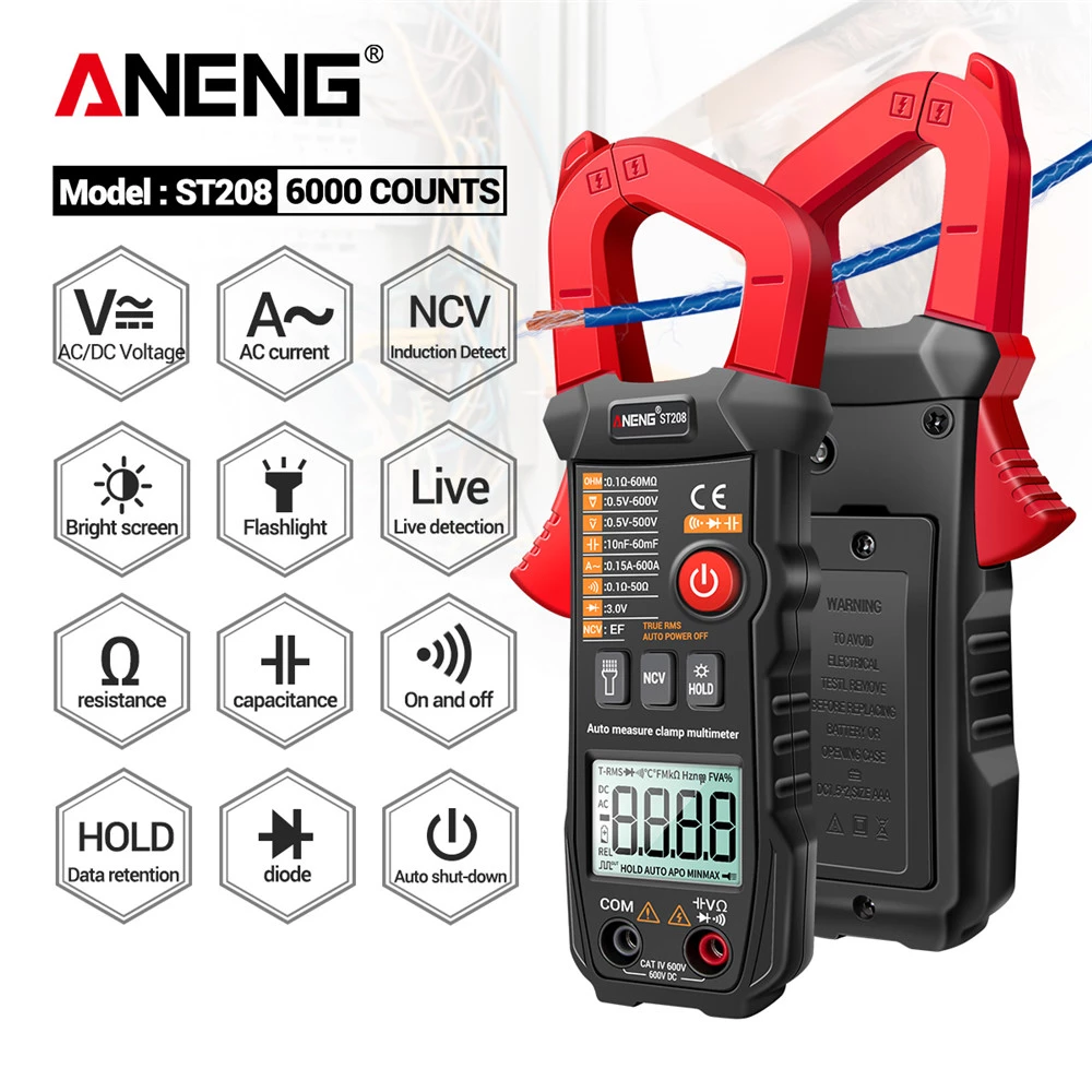 ANENG ST208 Digital Clamp Meter Multimeter