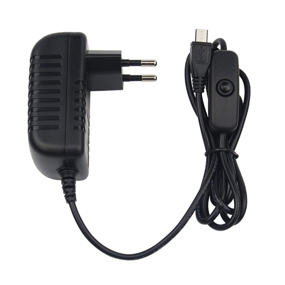Raspberry Pi Adapter Micro USB 5V 3A with Power Switch Cable