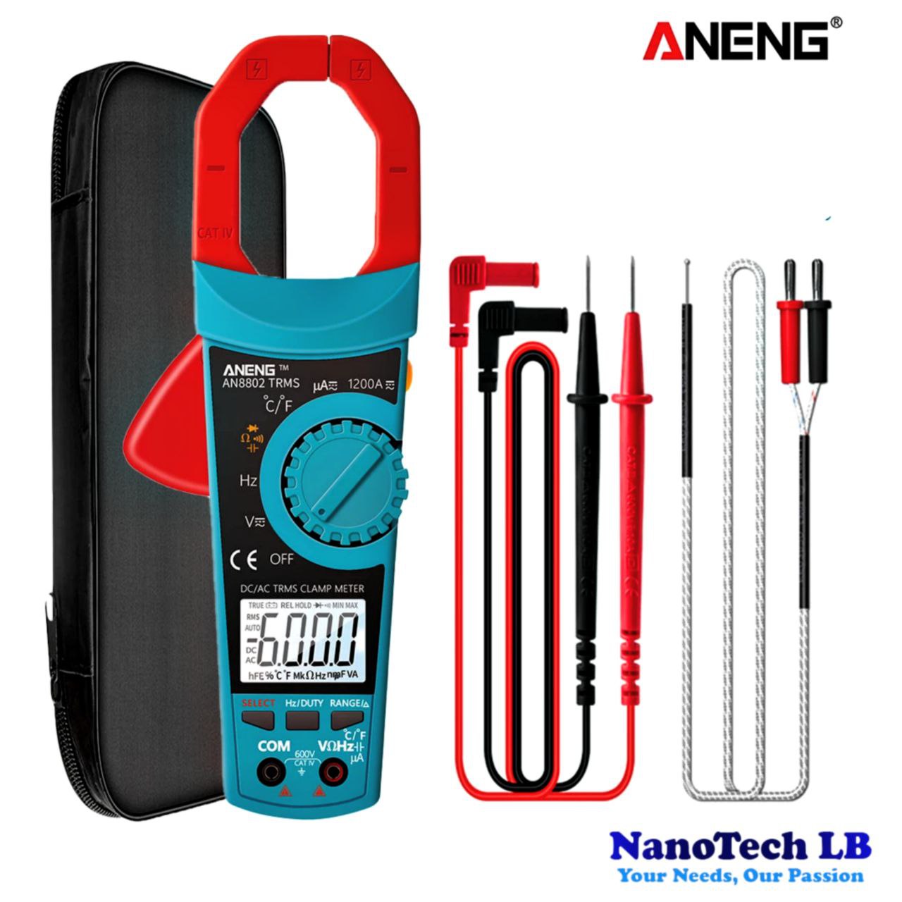 ANENG AN8802 Clamp Multimeter 1200A AC/DC Current meter 6000 counts