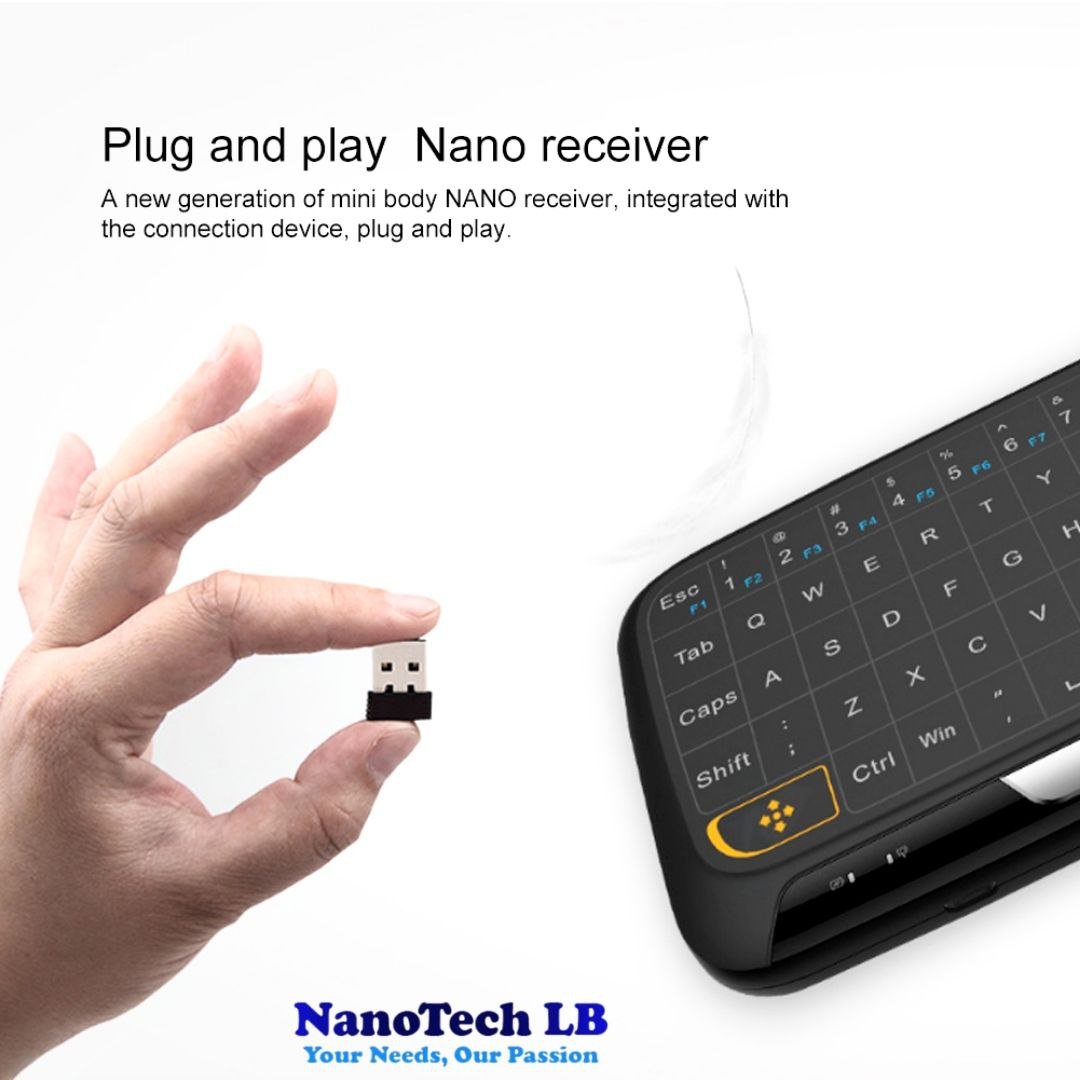 Mini Wireless Mouse Keyboard with Whole Panel Touchpad mini H18 - Image 3