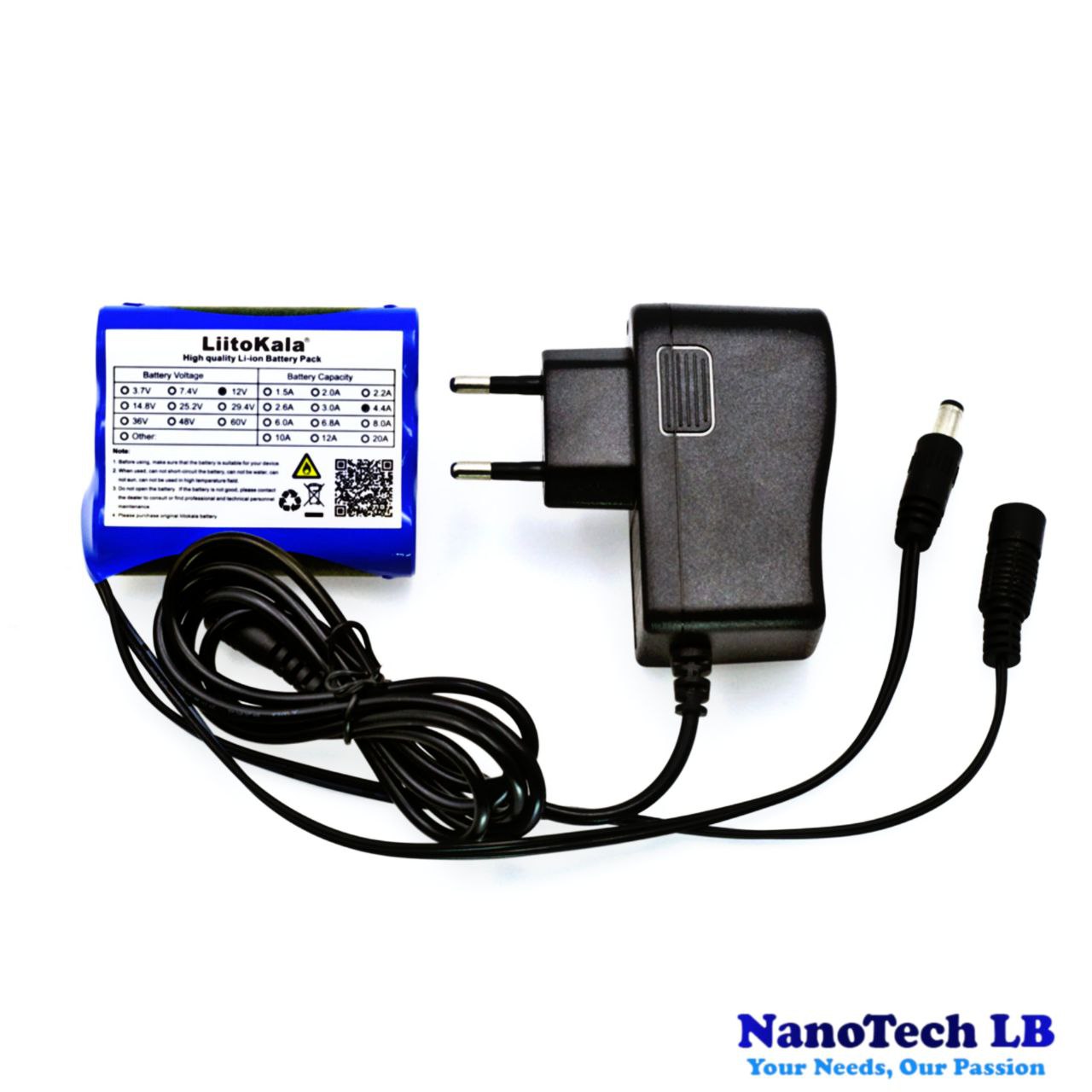 12V 4400mAh 18650 Lithium-ion Battery + 12.6V 1A Charger