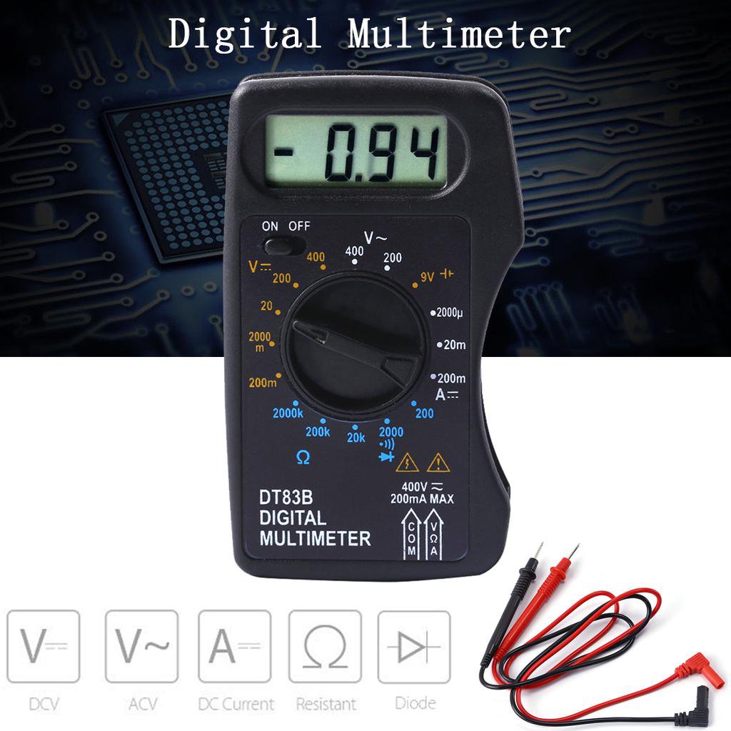 DT83B Pocket Digital Multimeter AC/DC Ohmmeter Diode Resistence Continuity
