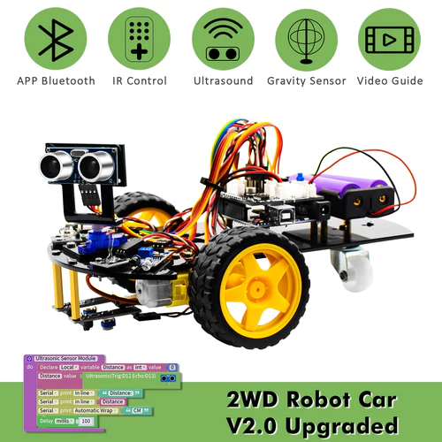Smart Robot Car 2WD Chassis Kit Upgraded V2.0 for Arduino Robot STEM