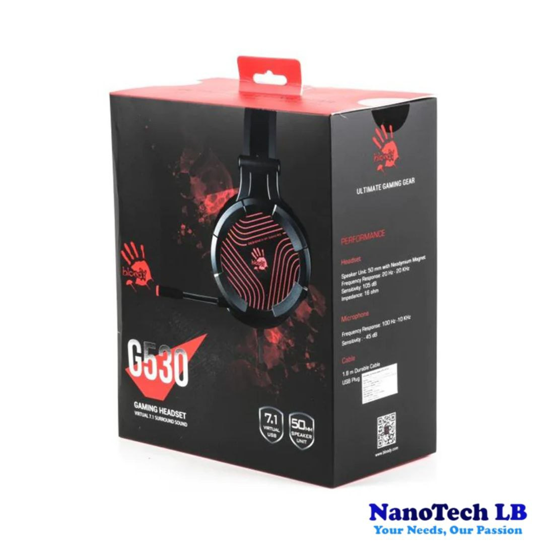 A4TECH Bloody Gaming Headset G530 Glare 7.1 USB Grey