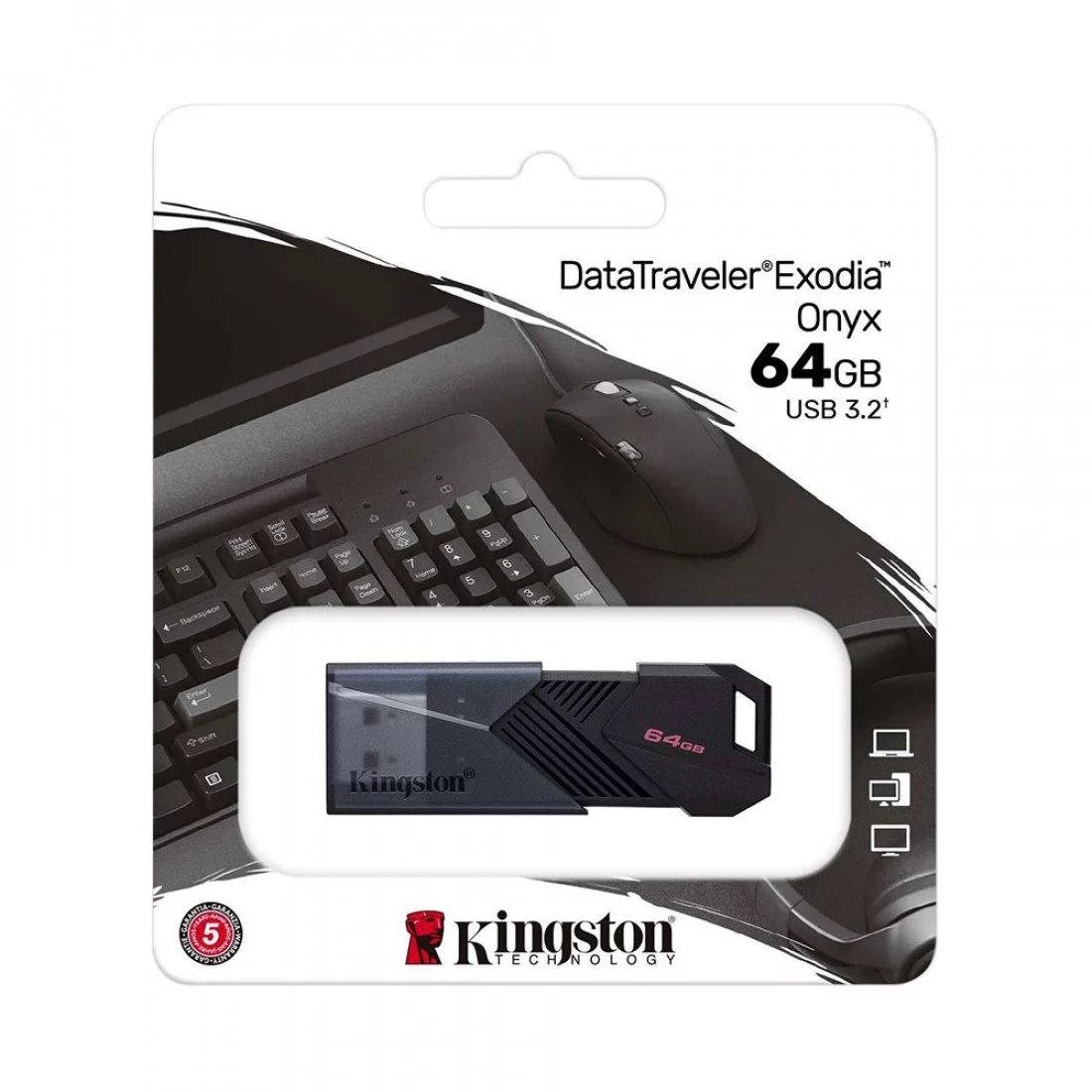 Kingston DataTraveler Exodia Onyx USB 3.2 Memory Flash Drive - 64GB - Image 4