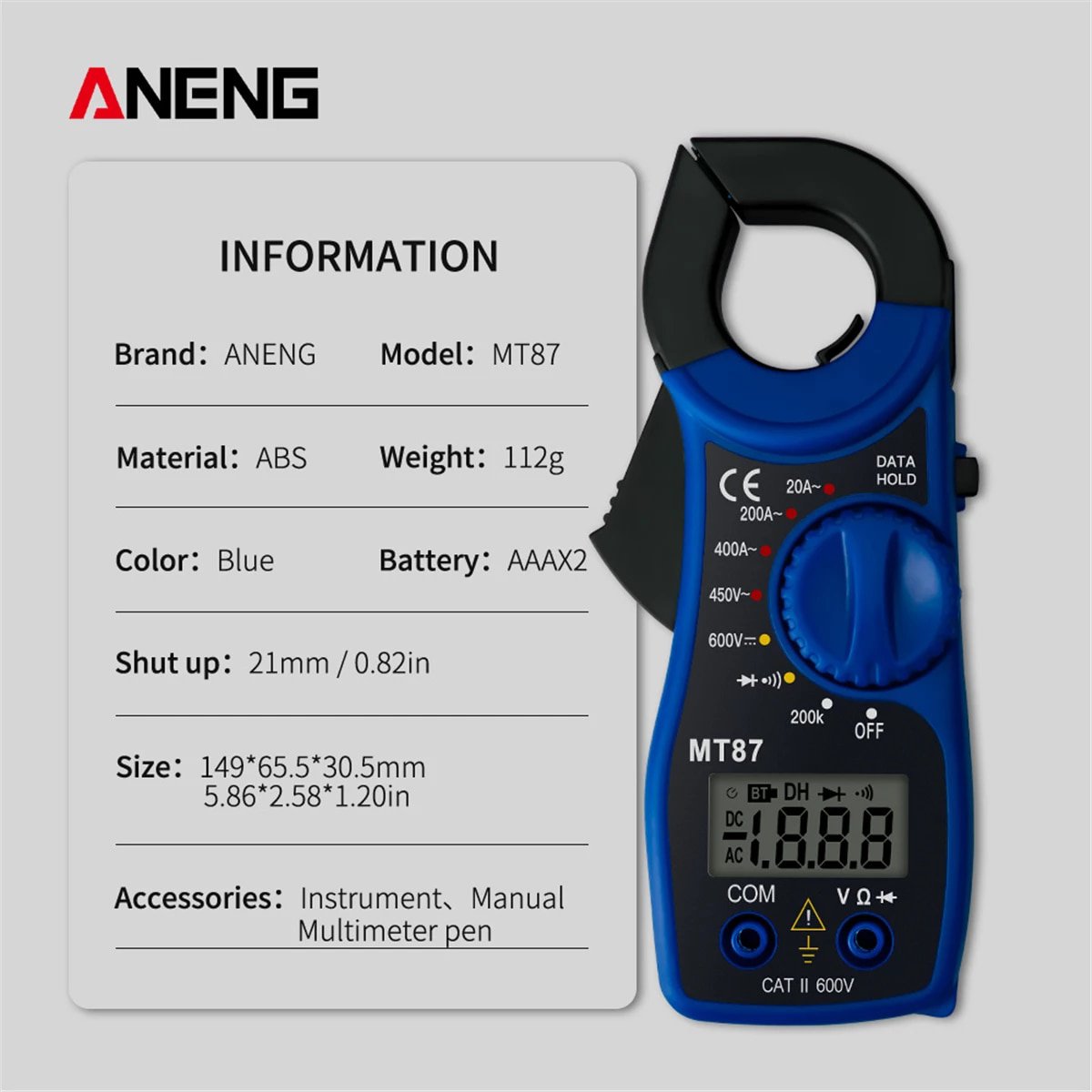 ANENG MT87 Digital Clamp Meter Multimeter