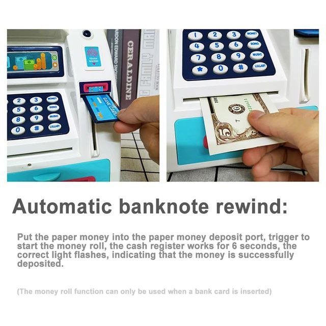 ATM Portable Bank Toy Baby Child Education Deposit Coin Money Saving With 4 Digit Password (L9 x W16 x H20)cm - Image 4