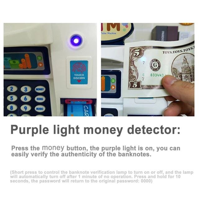 ATM Portable Bank Toy Baby Child Education Deposit Coin Money Saving With 4 Digit Password (L9 x W16 x H20)cm - Image 5