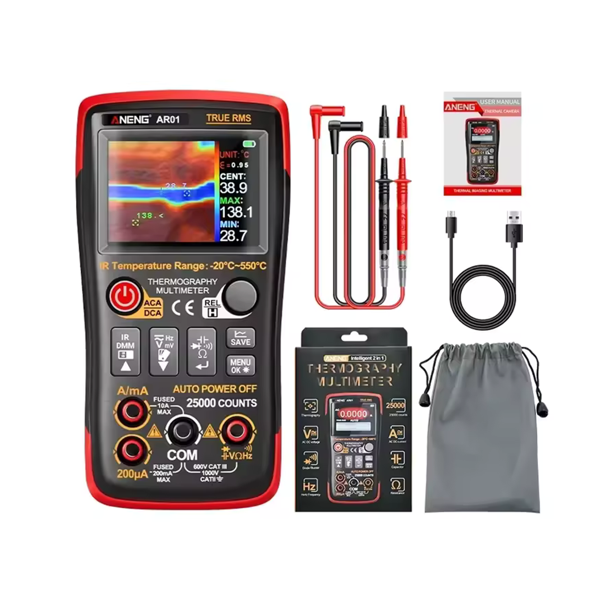 Thermal Imager Multimeter with IR Camera ANENG AR01